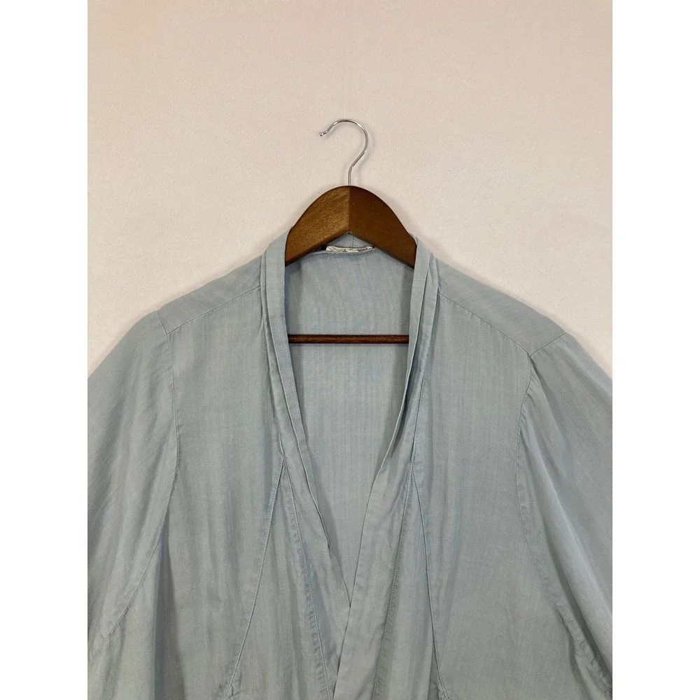 Easel Los Angeles Blue Tencel Kimono Cardigan‎ Open Front Dolman Sleeve Medium - Picture 4 of 8